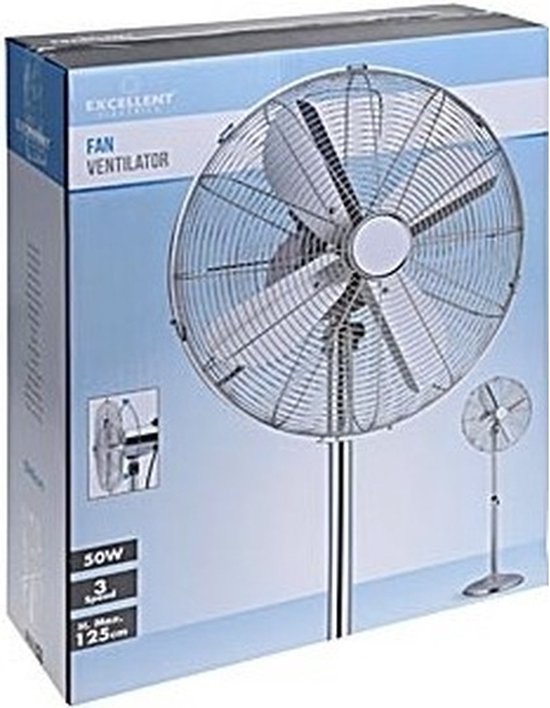 Twee luxe staande metalen ventilatoren 125 cm chroom | bol.com