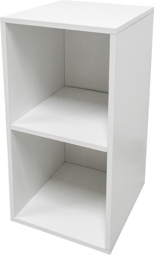 Armoire à compartiments Armoire de rangement à 2 compartiments ouverts - bibliothèque - armoire murale - blanc