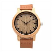 Houten horloge Longfield16 Eco brown plate