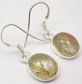 Natuursieraad - 925 sterling zilver rutielkwarts oorhangers - Edelsteen oorhangers - natuursteen sieraden