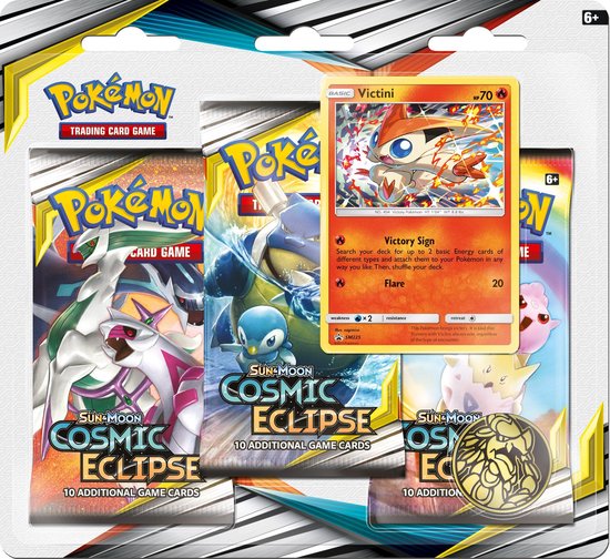 dozijn Toneelschrijver Onderscheiden Pokémon Sun & Moon Cosmic Eclipse 3BoosterBlister Victini - Pokémon Kaarten  | Games | bol.com