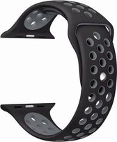 KELERINO. Siliconen bandje geschikt voor Apple Watch (38mm & 40mm) - Zwart  / Grijs - Small