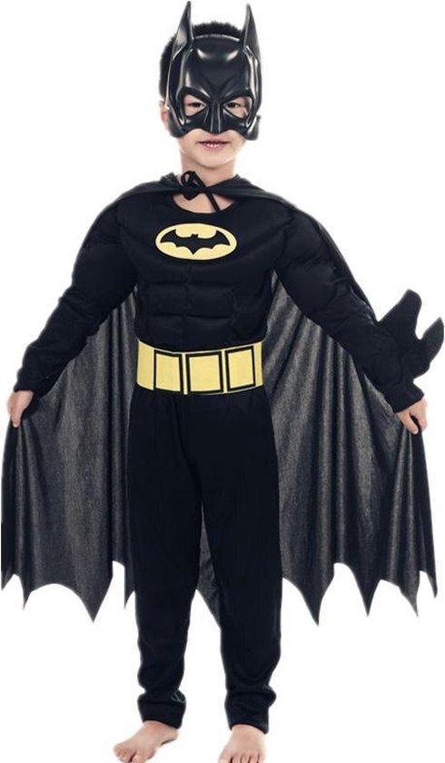 WiseGoods - Batman Kostuum Kind - Batman Masker en Cape - Verkleedkleren Jongens - Carnavalskleding - 4-5 Jaar - Maat 104-110
