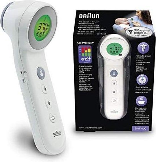 BraunBraun 3in1 no touch Thermometer BNT400 Voorhoofd