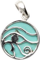Zilveren Oog van Horus met turquoise kettinghanger