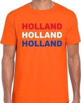 Oranje Holland t-shirt in de kleuren van de Nederlandse vlag voor heren - Oranje / EK / WK supporter / Koningsdag shirt / kleding S