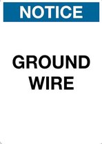 Sticker 'Notice: Ground Wire', 210 x 148 mm (A5)