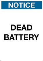 Sticker 'Notice: Dead battery' 297 x 210 mm (A4)