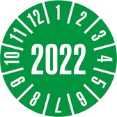 Keuringssticker met jaartal 2022 per boekje, groen 20 mm - 180 per boekje