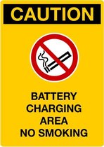 Sticker 'Caution: No smoking, battery charging area' 148 x 105 mm (A6)
