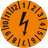 Elektrische keuringssticker, oranje, 15 mm, 60 per kaart