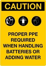 Sticker 'Caution: Proper PPE required' 297 x 210 mm (A4)