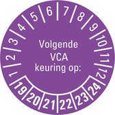 Volgende VCA keuring op sticker 21-26, 25 meter op rol 40 mm - 580 per rol