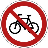 Verboden voor fietsen sticker, C14 50 mm - 10 stuks per kaart