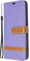 Denim Book Case - Samsung Galaxy S20 Hoesje - Lila
