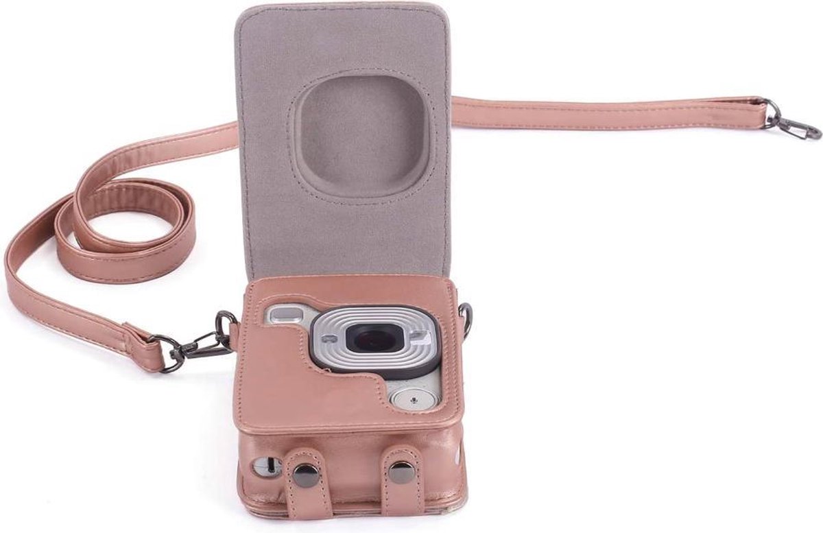 Fujifilm-Étui pour appareil photo instantané Instax Wide 300, sac de  transport en cuir PU de qualité, 5 couleurs-rose, marron et noir