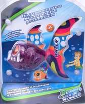 Duikspel - Duikvis - Zeemonster met Licht - Paars - Vis 14 cm