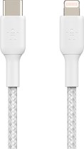 Câble Lightning vers USB-C pour iPhone tressé Belkin - 2 m - Blanc