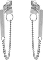 Karma oorbel Chain Tubes Square Silver-M1817