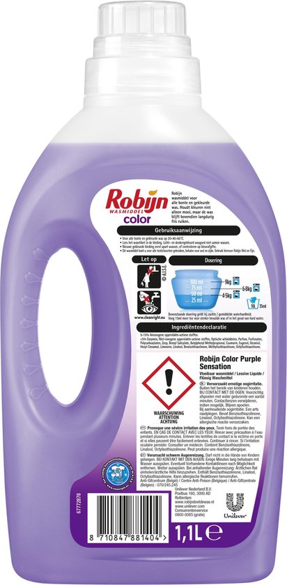 Bol Com Robijn Color Purple Sensation Vloeibaar Wasmiddel 5 X 22 Wasbeurten