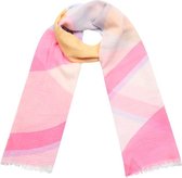 Sjaal langwerpig Arty print roze 90 / 180 cm
