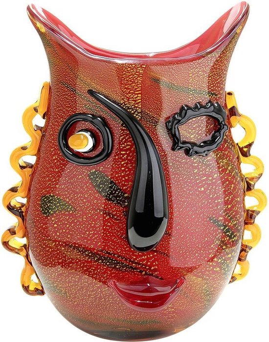 Vase Design - vase de décoration - vase avec visage doré