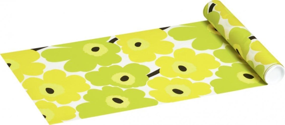 Tafelloper - Placemat Marimekko geel - groen Vlies papier