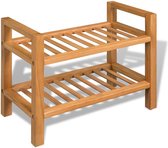 Schoenenrek hout rek voor schoenen keukenrek 2 laags planken open kast