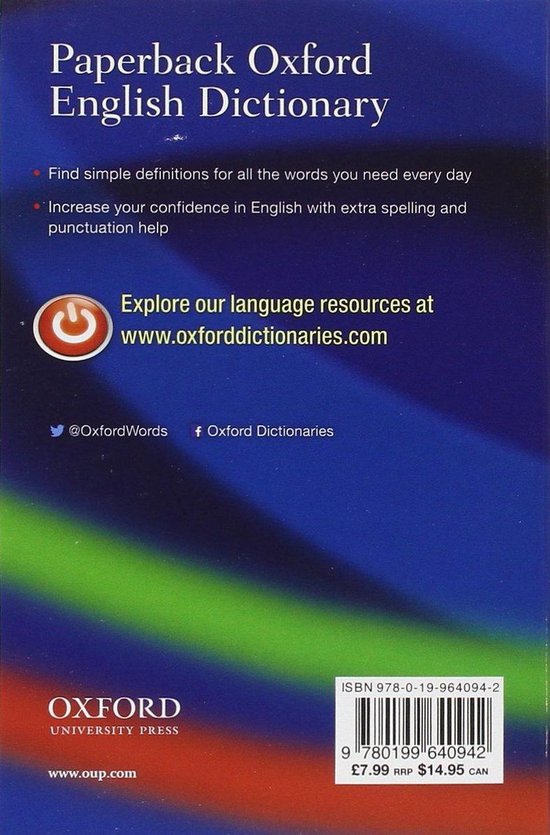 Paperback Oxford English Dictionary 9780199640942 Oxford