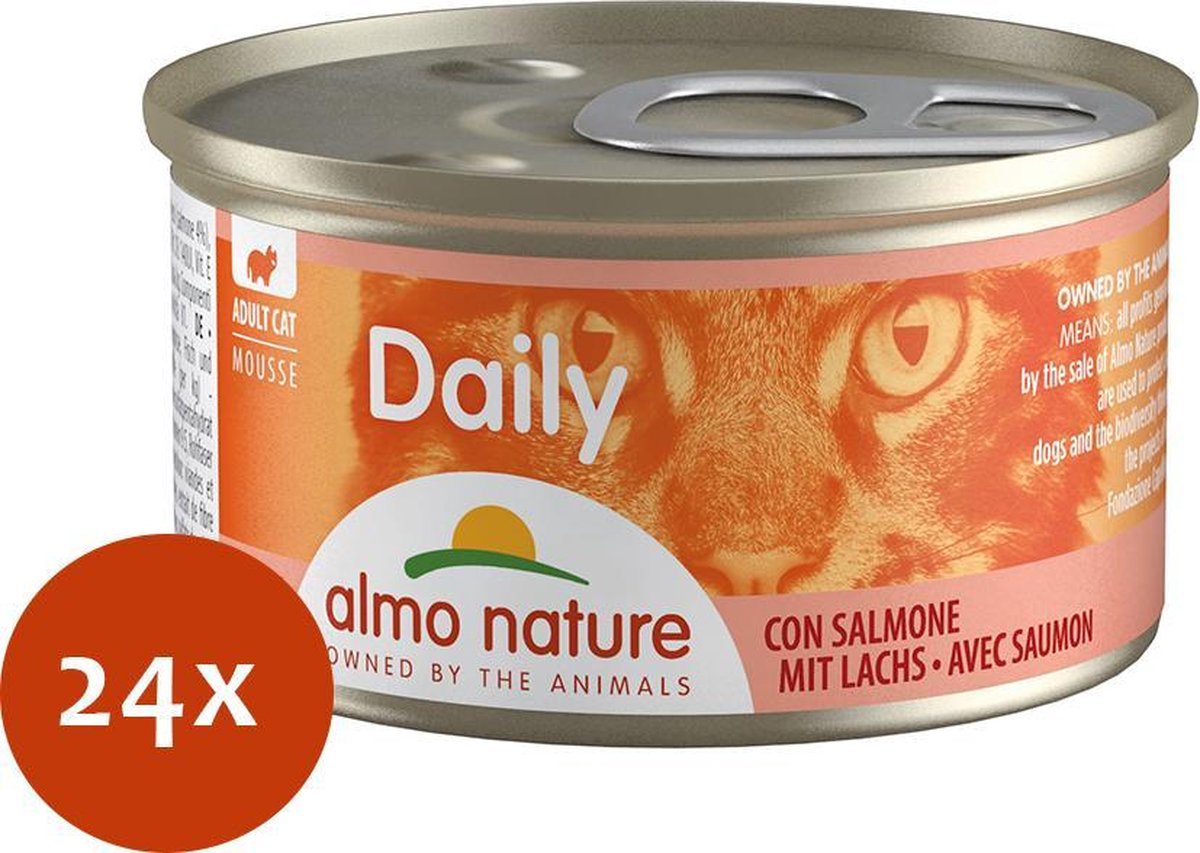 Almo Nature Daily Menu Mousse - Zalm - Katten Natvoer - 24 x 85 g