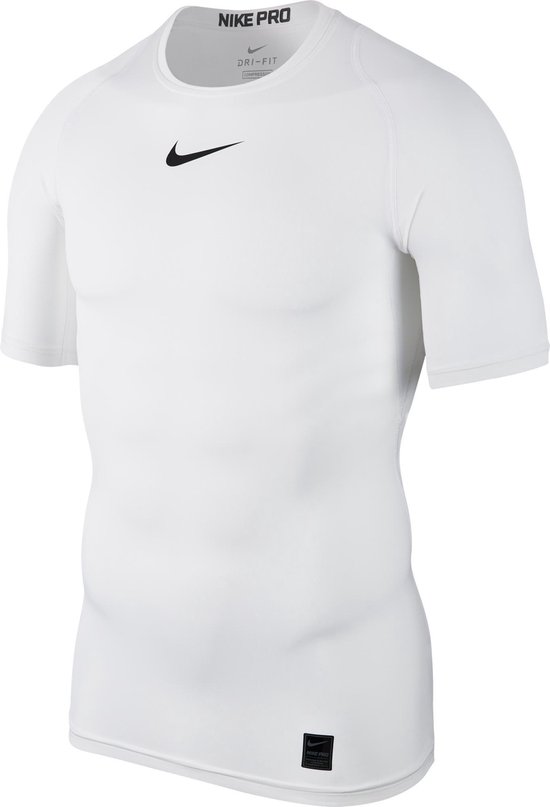 Nike M Np Top Ss Comp Sportshirt Heren - White/Black/(Black) | bol.com
