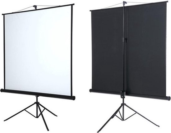 Projectiescherm op statief - Statiefscherm 84" mét opbergtas - 171 x 128 cm - 4:3 of 16:9 - beamer scherm