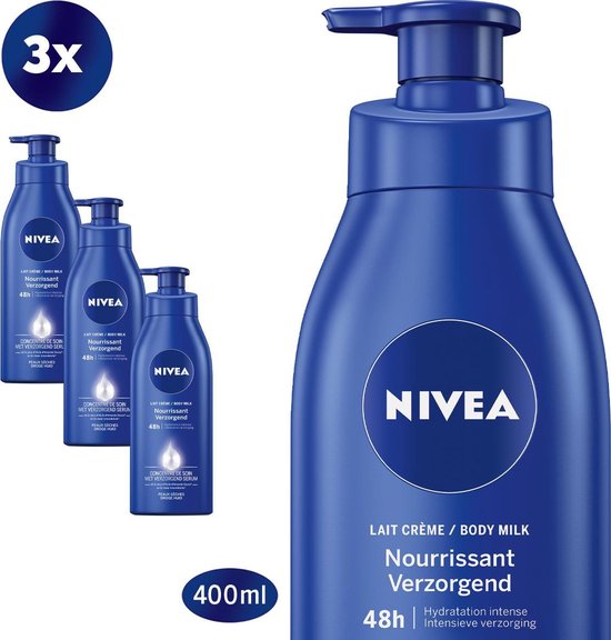 NIVEA Verzorgende Bodymilk met Pomp - 3 x 400 ml