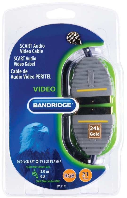 Bandridge BVL7103 Scart Audio/Video kabel - 3 meter - Bandridge