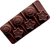 ProductGoods - Siliconen Chocoladevorm In Zon En Ster Vorm - Chocolade Mal Fondant Bonbonvorm + Gratis Stokjes - Ijsblokjesvorm