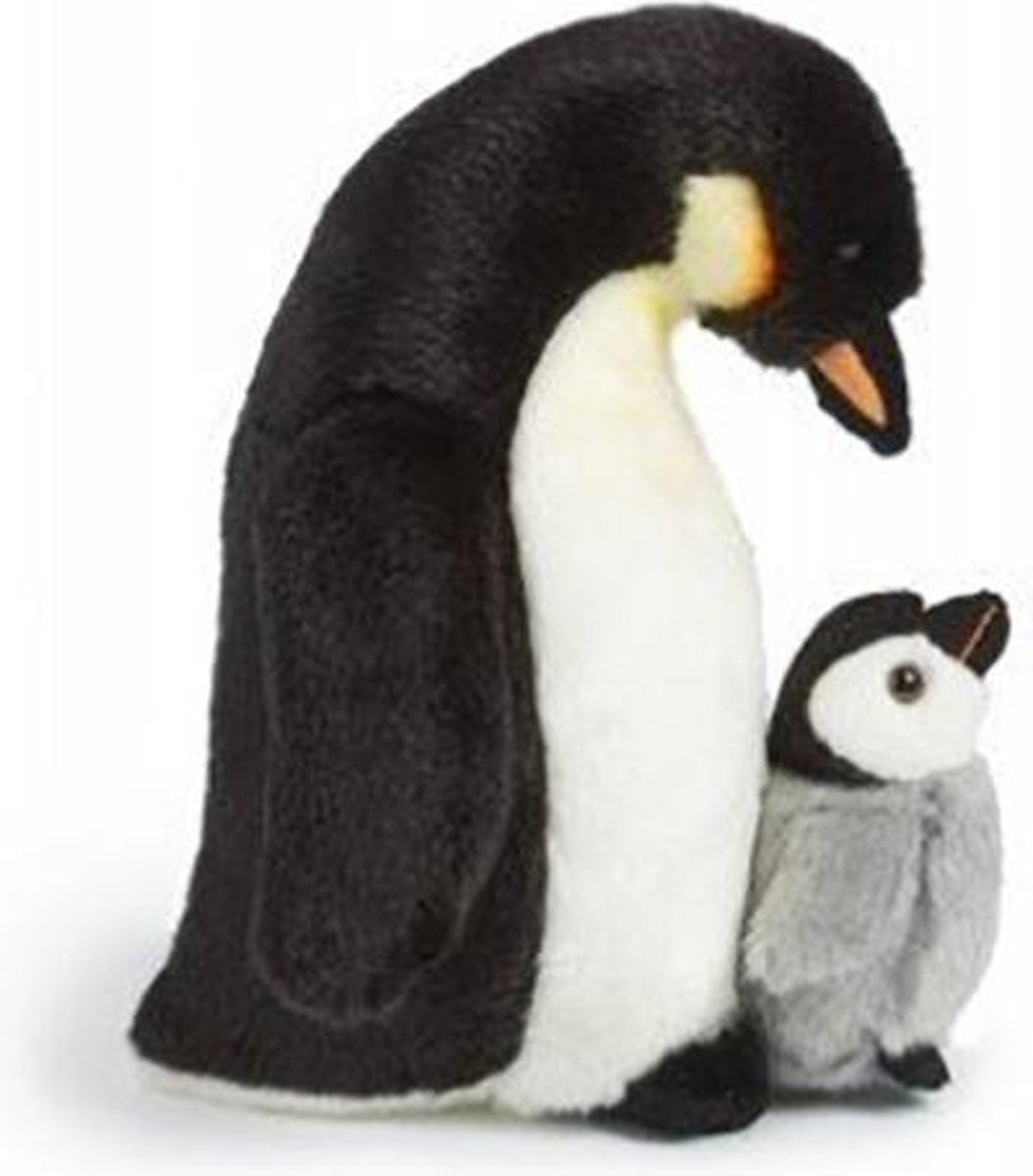 Living Nature Knuffel Pinguin met kuiken