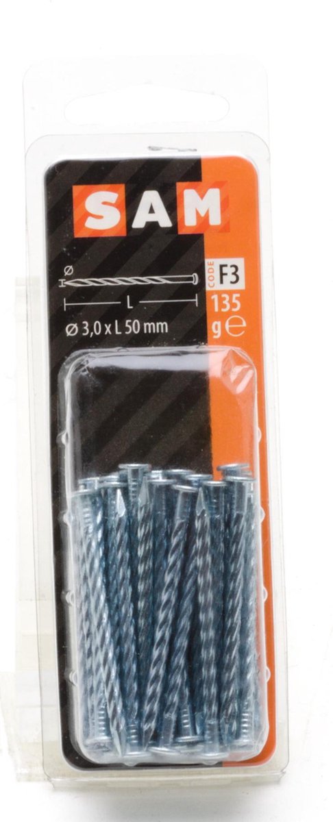 SAM Getorste nagel platte kop 3,0x50mm 135 stuks