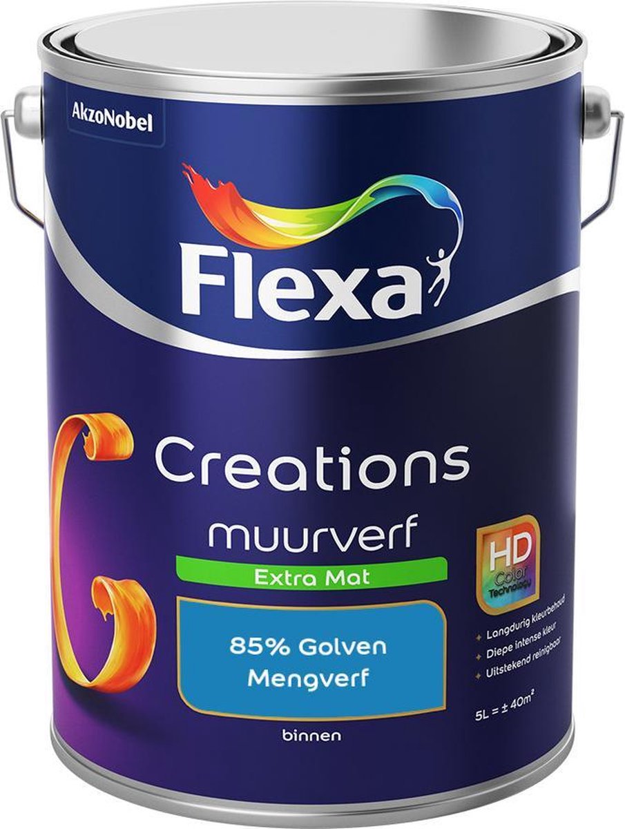 Flexa Creations Muurverf - Extra Mat - Mengkleuren Collectie - 85% Golven - 5 liter