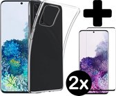 Étui Samsung Galaxy S20 Ultra Étui en Siliconen transparent + 2x Protecteur d'écran Couverture complète