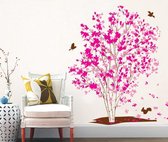 Mooie magische boom met roze bladeren Muursticker