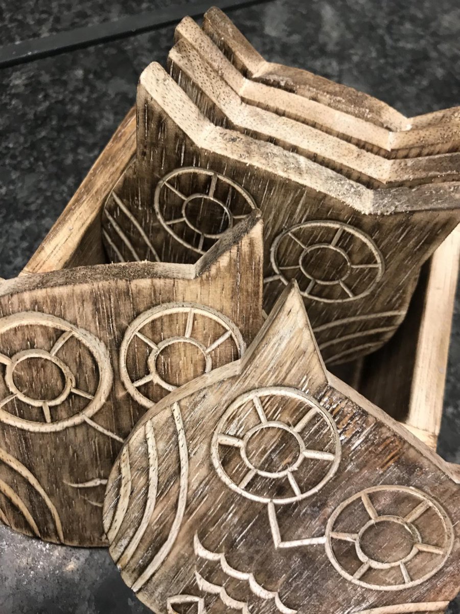 WA onderzetters uil 12cm natural