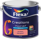 Flexa Creations - Muurverf Zijde Mat - Mengkleuren Collectie - Vol Kers  - 2,5 liter