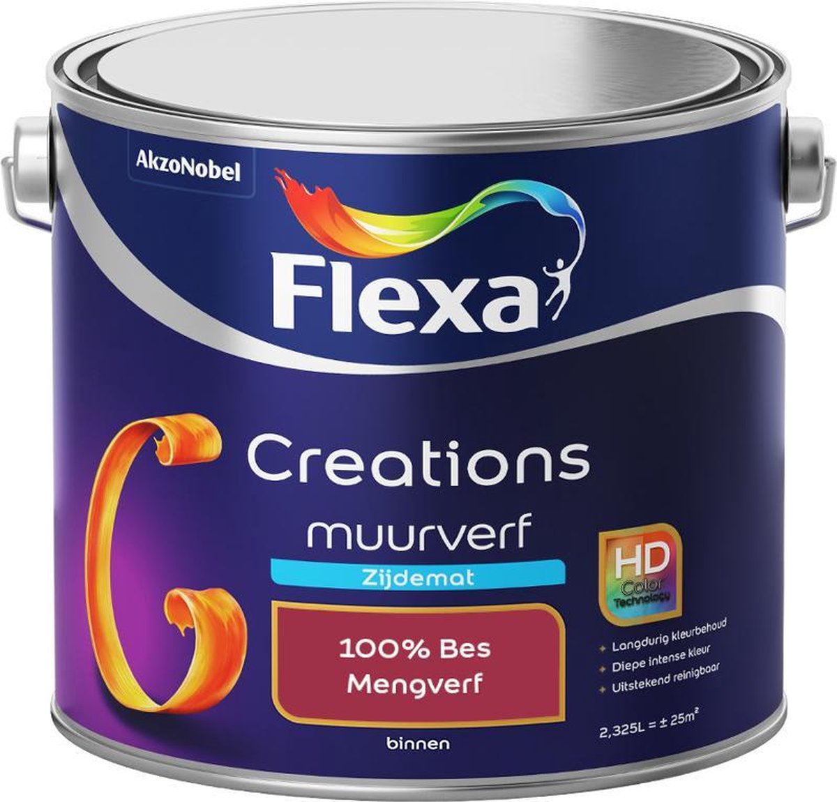 Flexa Creations - Muurverf Zijde Mat - Mengkleuren Collectie - 100% Bes - 2,5 liter