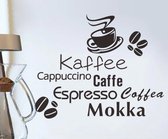 Verschillende soorten koffie Muursticker