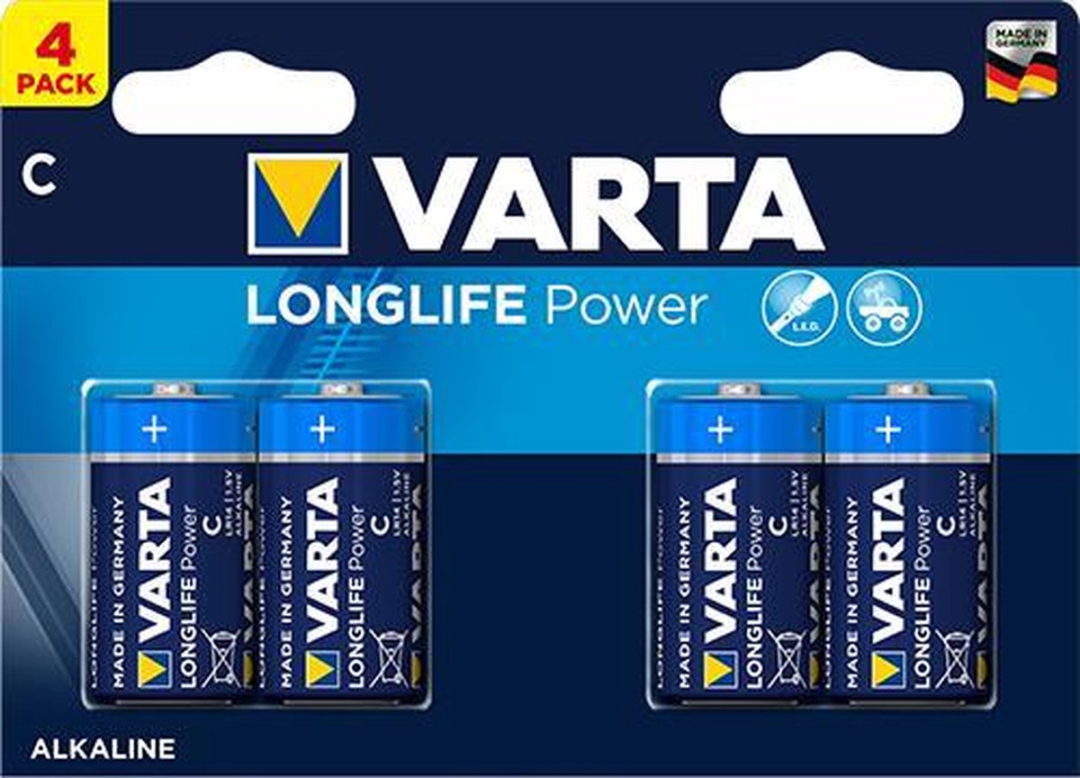 Varta Longlife Power C Batterijen - LR14 - 4 stuks