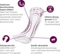 Depend verband met gedetailleerde uitleg over geurbescherming, snelle absorptie en ultiem droog gevoel.