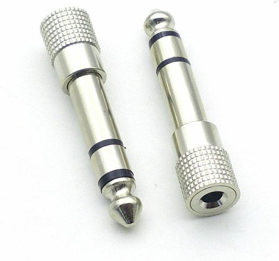Audio Plug Zilver 3.5mm 6.3mm Plug Audio Kabel Gitaar Piano ... - Bol