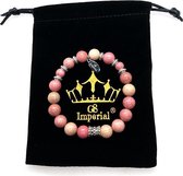 GS Imperial® | Kralen Armband Dames | Natuursteen Armband Vrouwen | Armband Vrouwen | Dames Armband | Rhodochrosiet Armband Dames