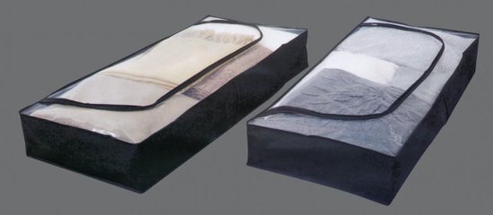 5Five Opberghoes/beschermhoes dekens en kussens - zwart/grijs - 100 x 45 x 20 cm - 5five