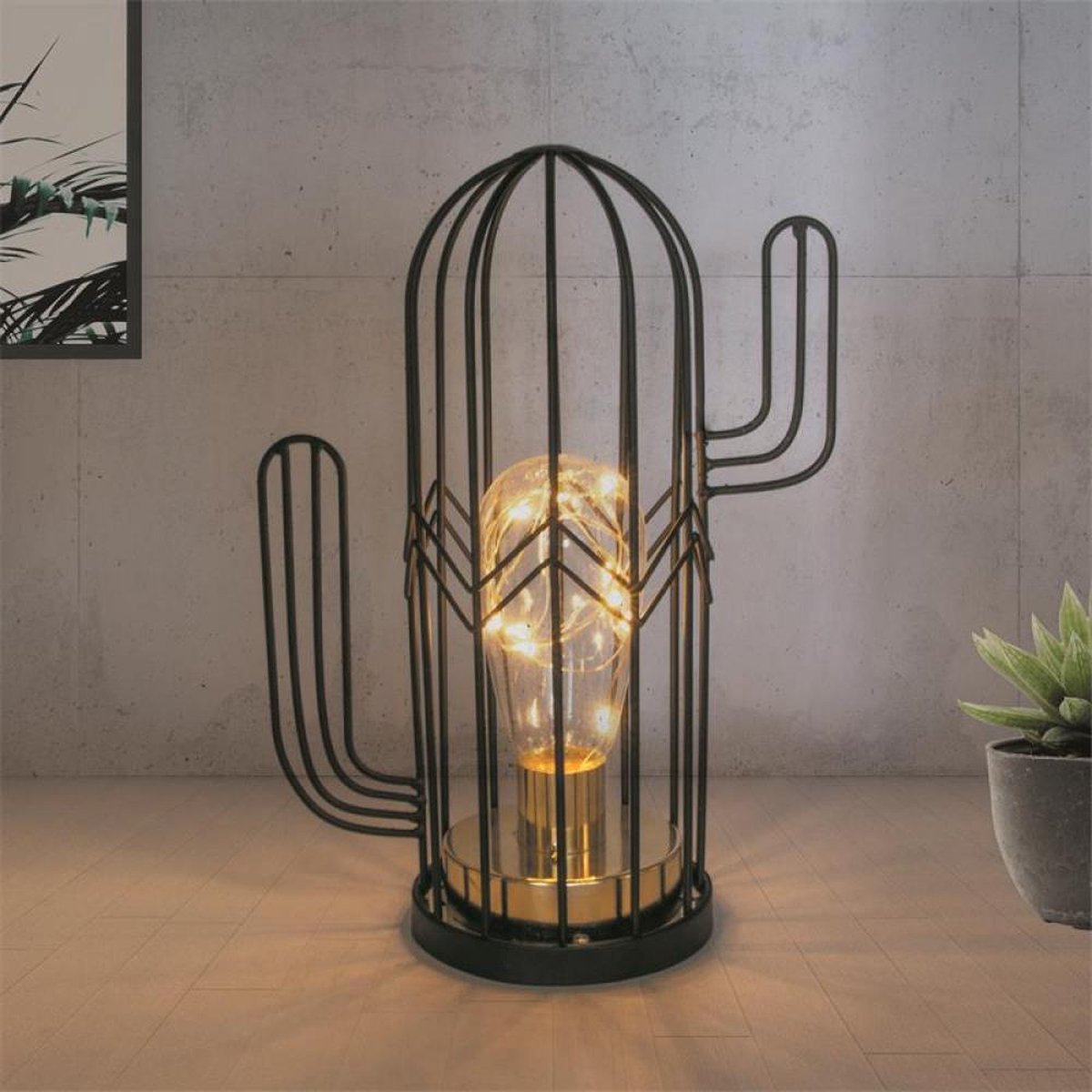 LED Cactus Tafel Lamp - Sfeerlicht- Vloerlamp - Metaal - Woonkamer -  Decoratie - Mooi... | bol.com